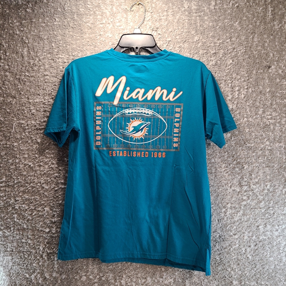 NFL Team Apparel Miami Dolphins Women's Turquoise Short Sleeve Small T-Shirt